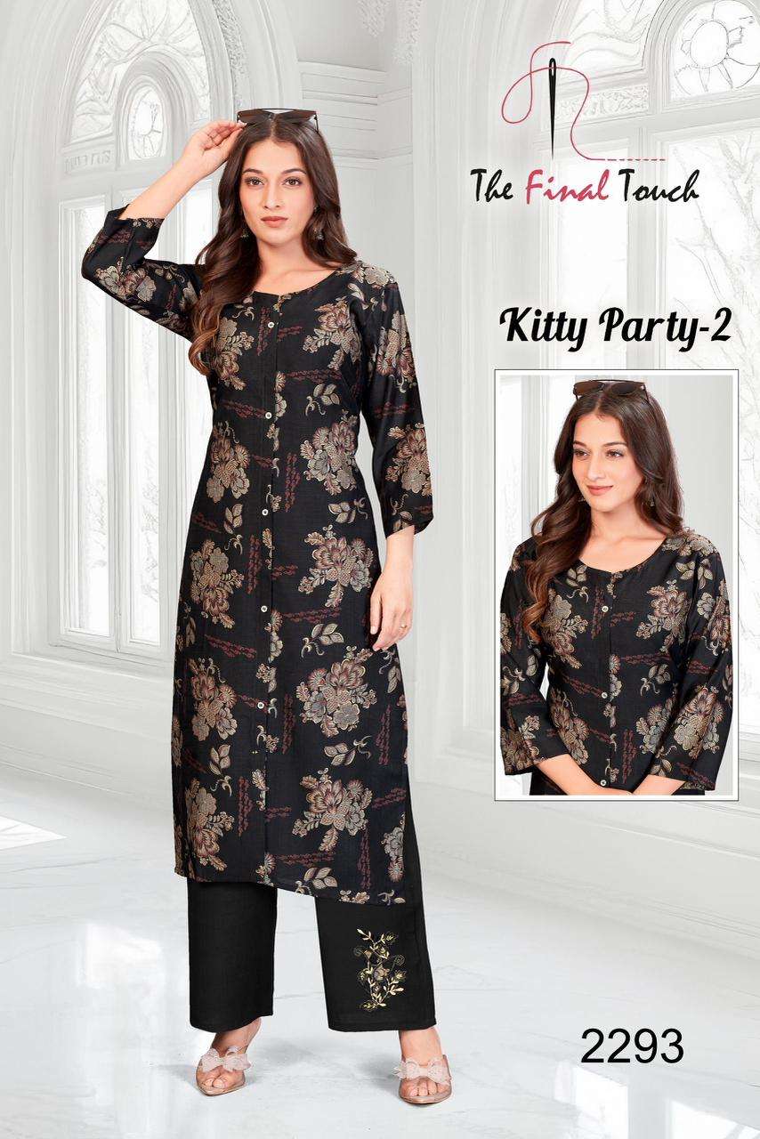 KITTY PARTY VOL-2 BY R R FASHION IN PREMIUM VETICAN PRINT PLAZO WITH APLIC WORK 
