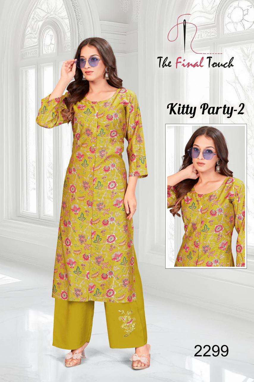 KITTY PARTY VOL-2 BY R R FASHION IN PREMIUM VETICAN PRINT PLAZO WITH APLIC WORK 