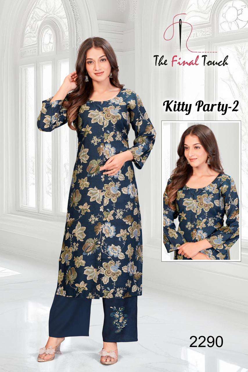 KITTY PARTY VOL-2 BY R R FASHION IN PREMIUM VETICAN PRINT PLAZO WITH APLIC WORK 