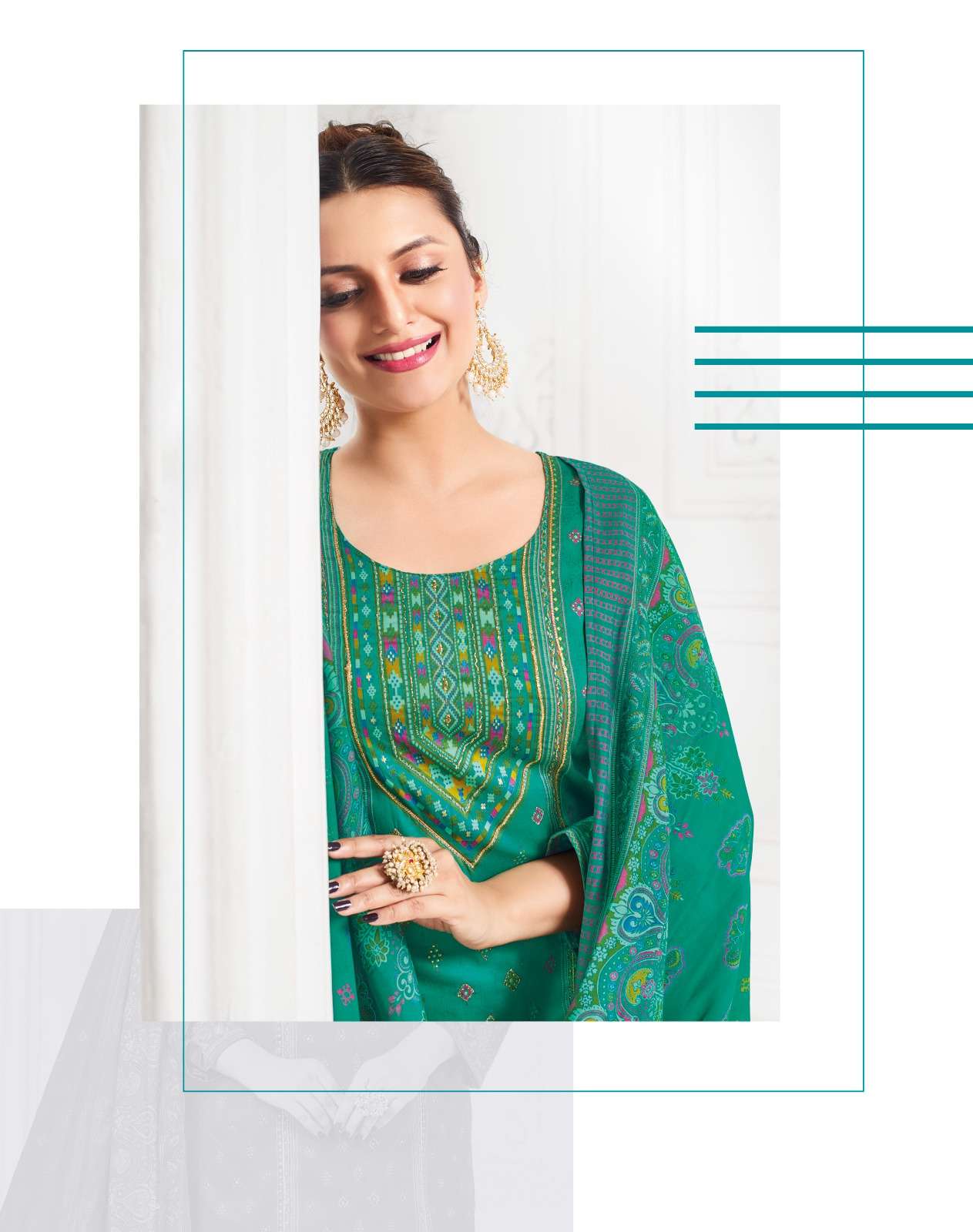 KKASHISH VOL-1 BY RADHIKA LIFESTYLE IN JAM SATIN DISCHARGE PRINT WITH MANUAL WORK
