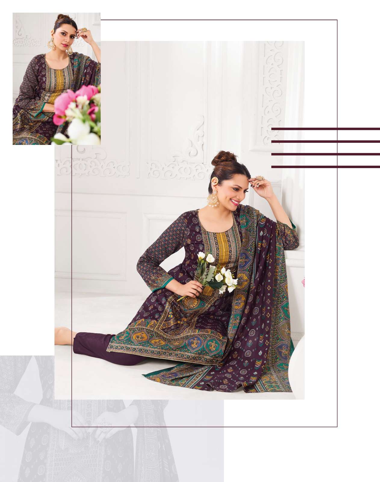 KKASHISH VOL-1 BY RADHIKA LIFESTYLE IN JAM SATIN DISCHARGE PRINT WITH MANUAL WORK
