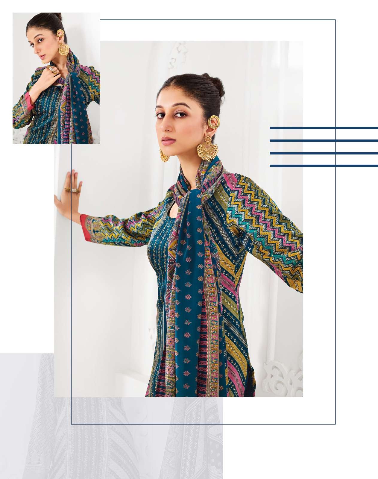 KKASHISH VOL-1 BY RADHIKA LIFESTYLE IN JAM SATIN DISCHARGE PRINT WITH MANUAL WORK