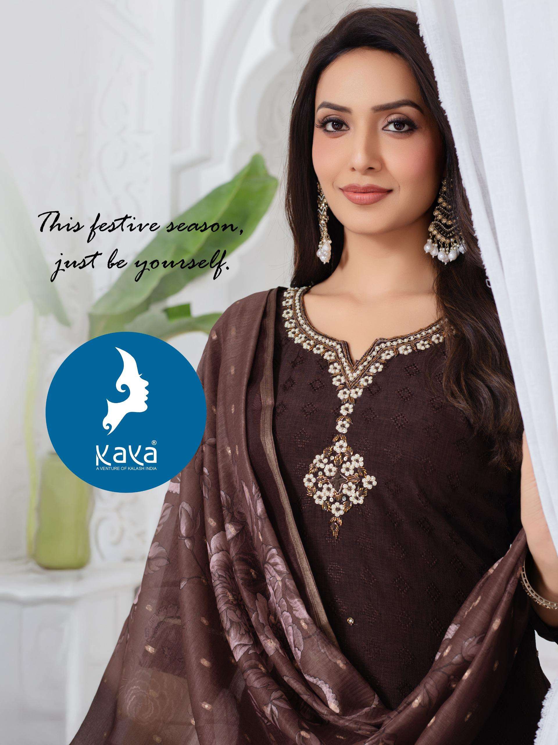 KUNTI BY KAYA KURTI IN N V DOBBY & CHANDERI JACQUARD DUPATTA WITH DIGITAL PRINT 