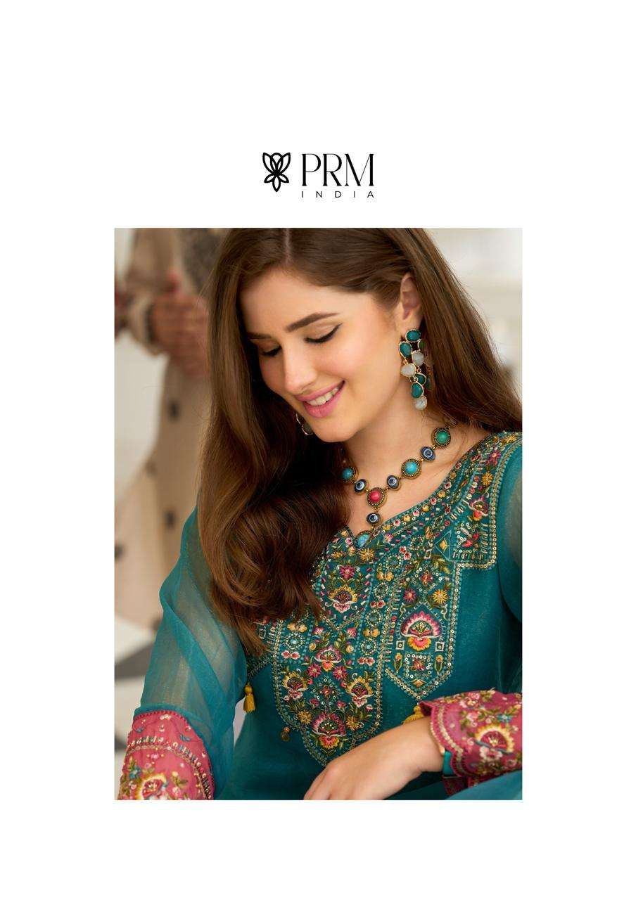 LEANA BY PRM INDIA IN ORGANZA CRASH WITH MUSLIN INNAR AND EMROIDERY WORK 