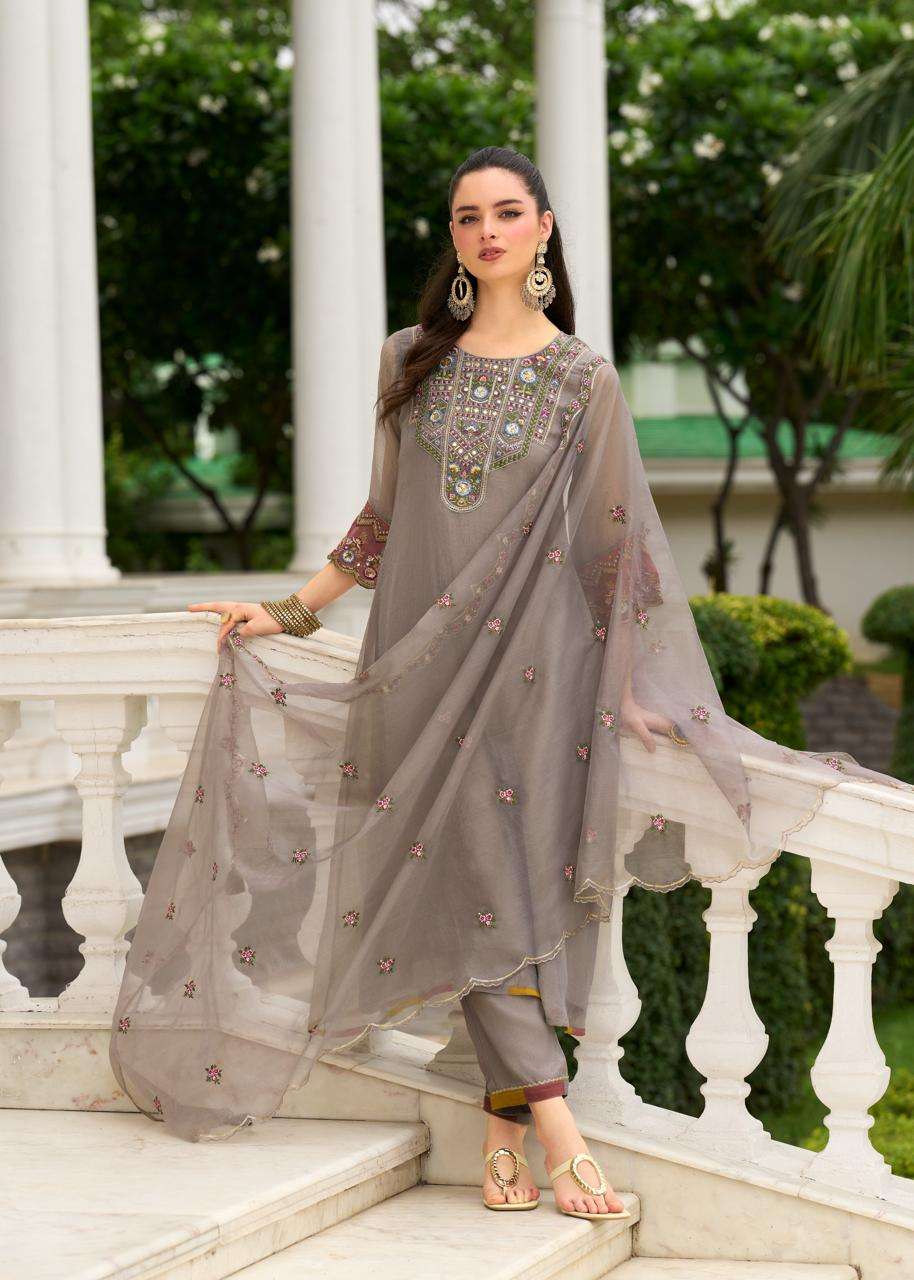 LEANA BY PRM INDIA IN ORGANZA CRASH WITH MUSLIN INNAR AND EMROIDERY WORK 