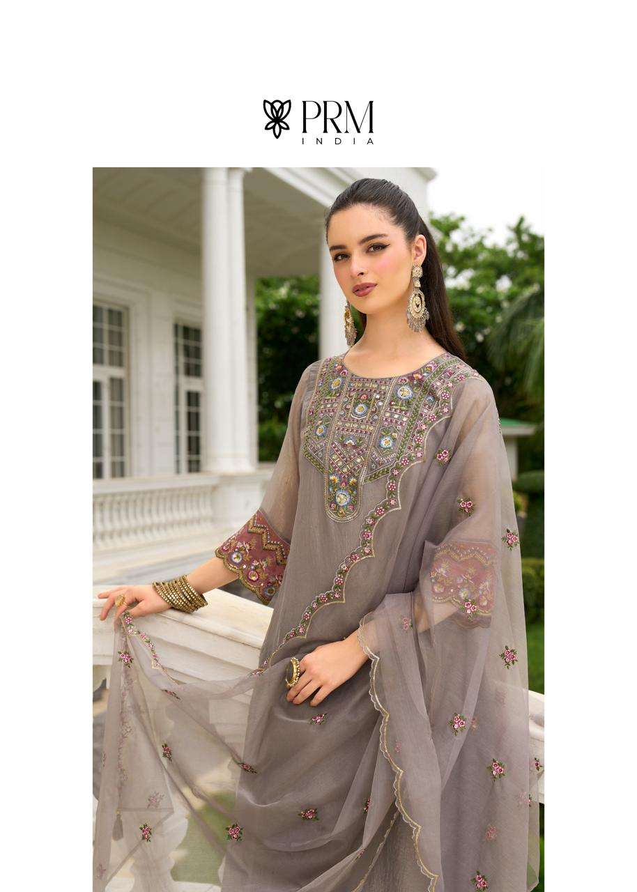 LEANA BY PRM INDIA IN ORGANZA CRASH WITH MUSLIN INNAR AND EMROIDERY WORK 