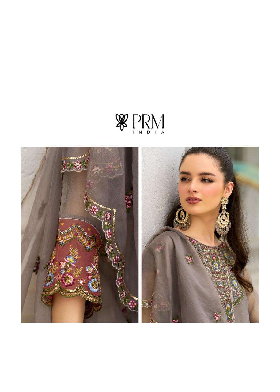LEANA BY PRM INDIA IN ORGANZA CRASH WITH MUSLIN INNAR AND EMROIDERY WORK 