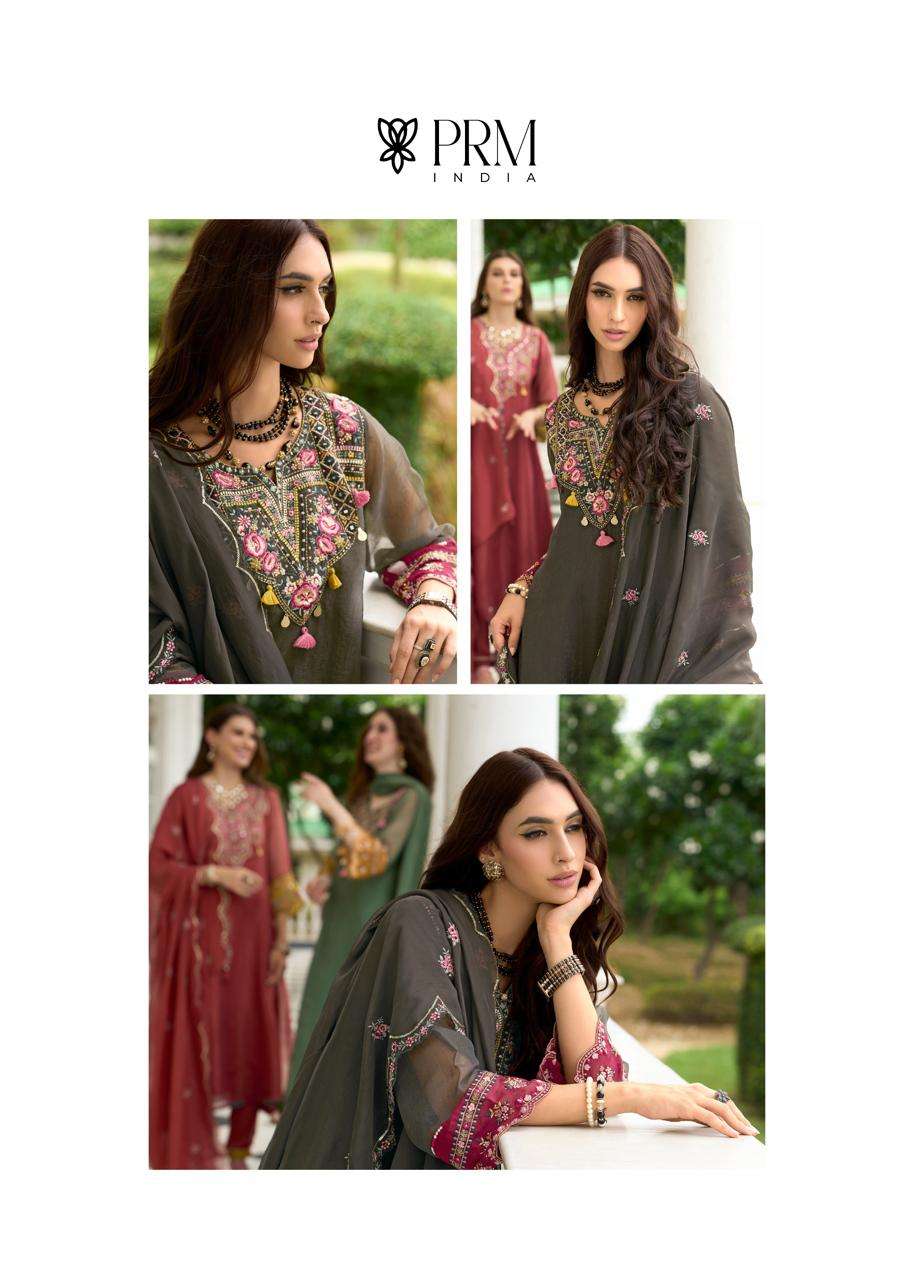 LEANA BY PRM INDIA IN ORGANZA CRASH WITH MUSLIN INNAR AND EMROIDERY WORK 