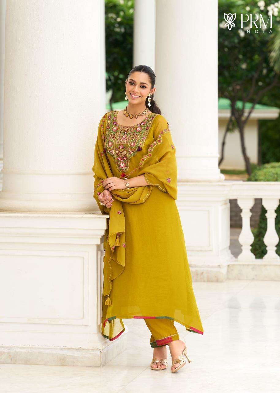 LEANA BY PRM INDIA IN ORGANZA CRASH WITH MUSLIN INNAR AND EMROIDERY WORK 