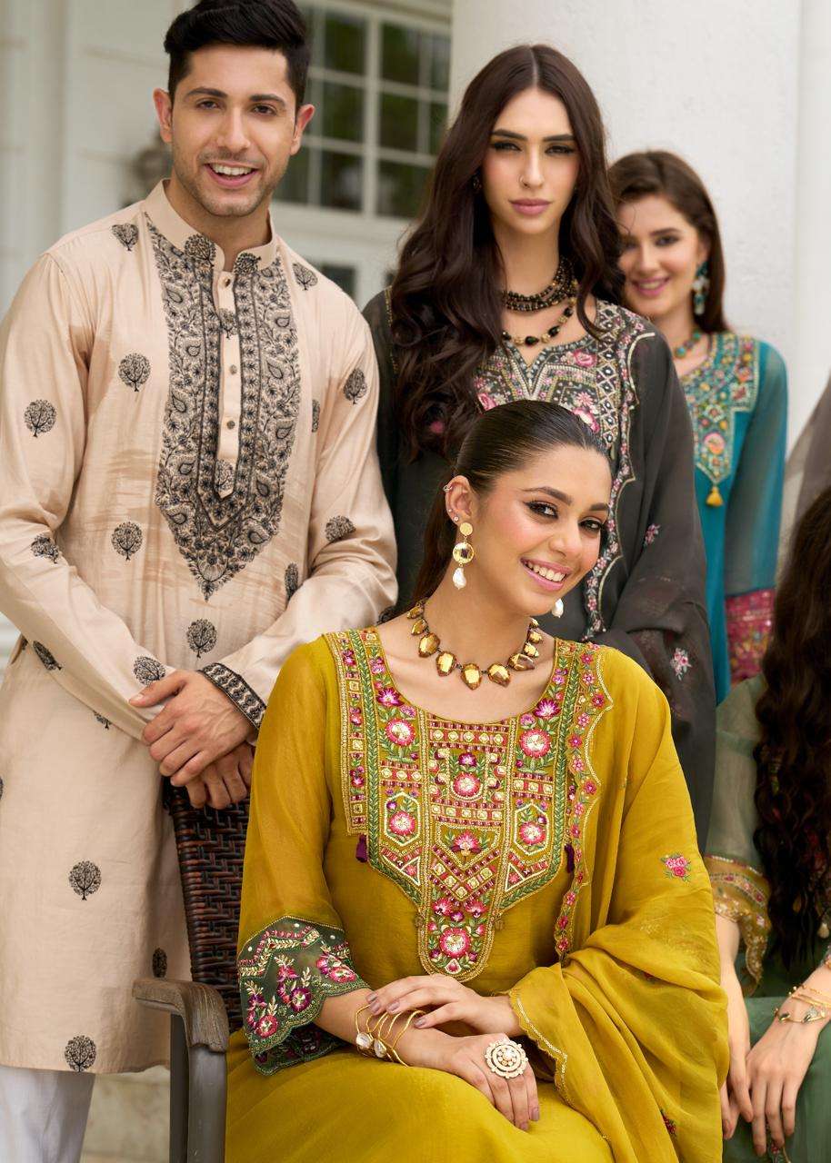 LEANA BY PRM INDIA IN ORGANZA CRASH WITH MUSLIN INNAR AND EMROIDERY WORK 