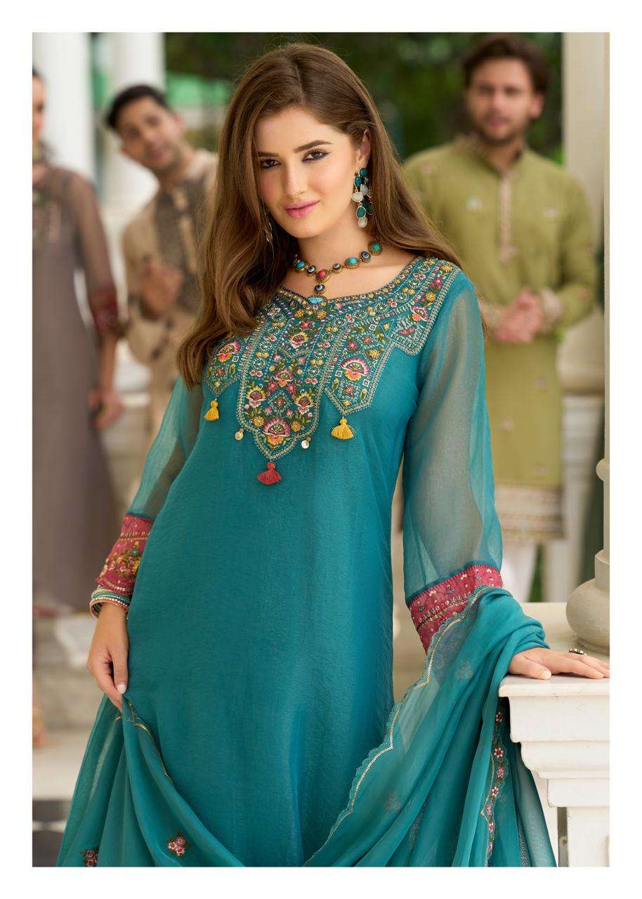 LEANA BY PRM INDIA IN ORGANZA CRASH WITH MUSLIN INNAR AND EMROIDERY WORK 