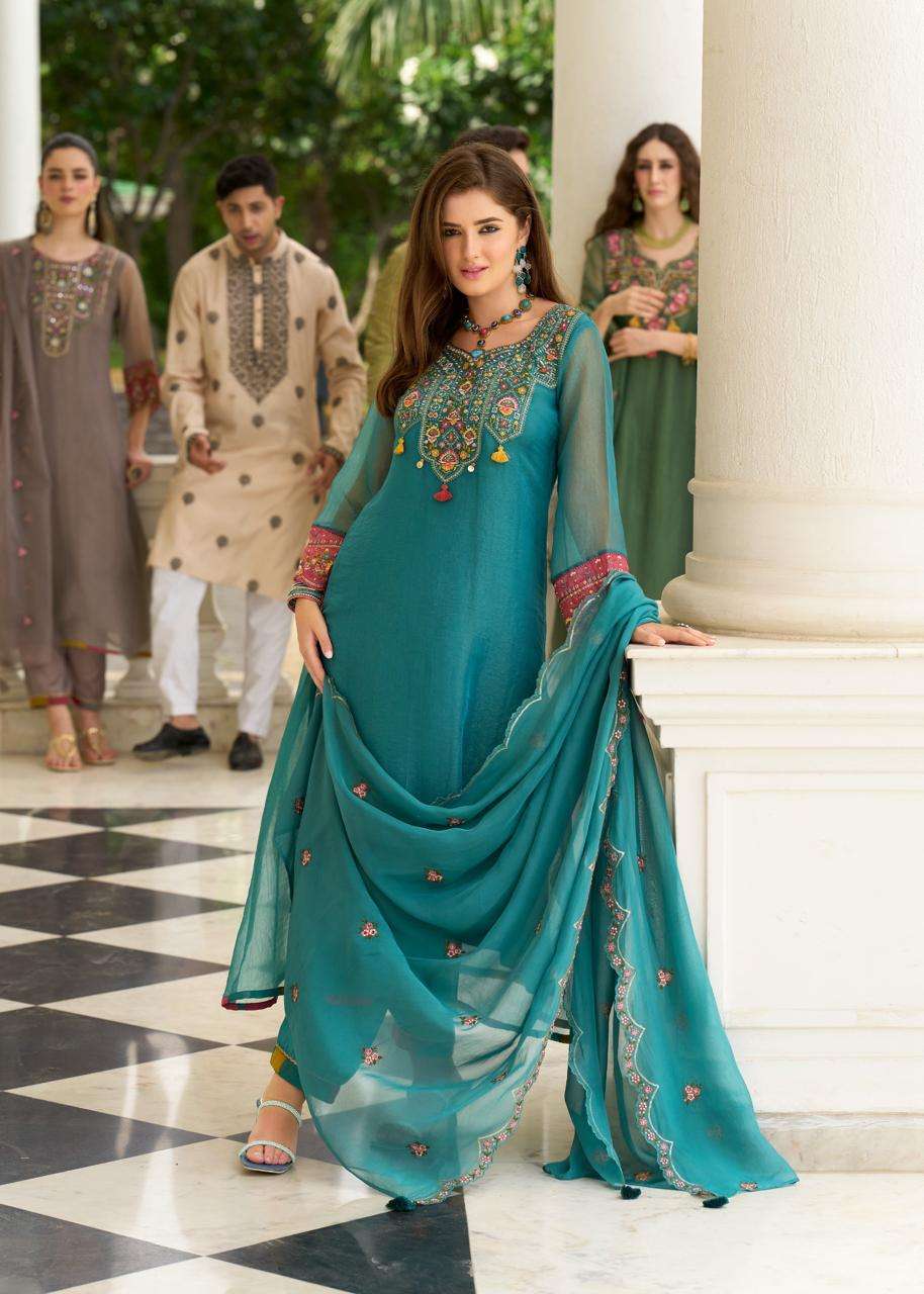 LEANA BY PRM INDIA IN ORGANZA CRASH WITH MUSLIN INNAR AND EMROIDERY WORK 