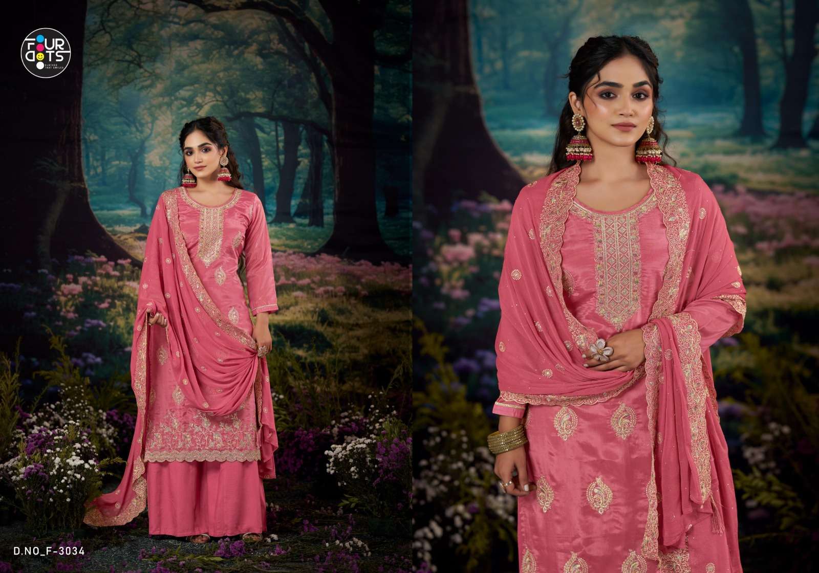 LIPIKA BY FOURDOTS IN GLASS ORGANZA FABRICK WITH JARKAN EMBROIDERY WORK 