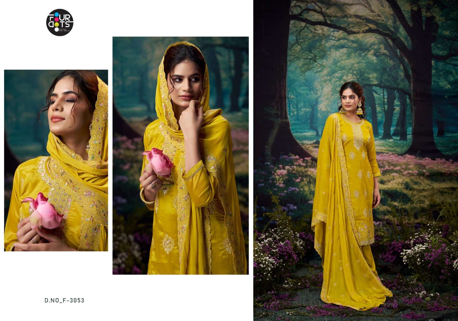 LIPIKA BY FOURDOTS IN GLASS ORGANZA FABRICK WITH JARKAN EMBROIDERY WORK 