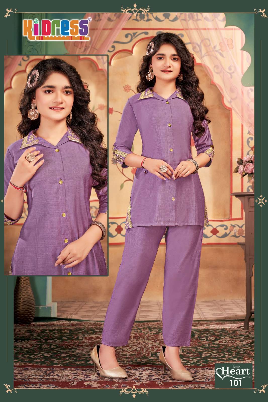 LITTLE HEART BY KI DRESS IN VATICAN SILK KIDS CO-ORD SET 