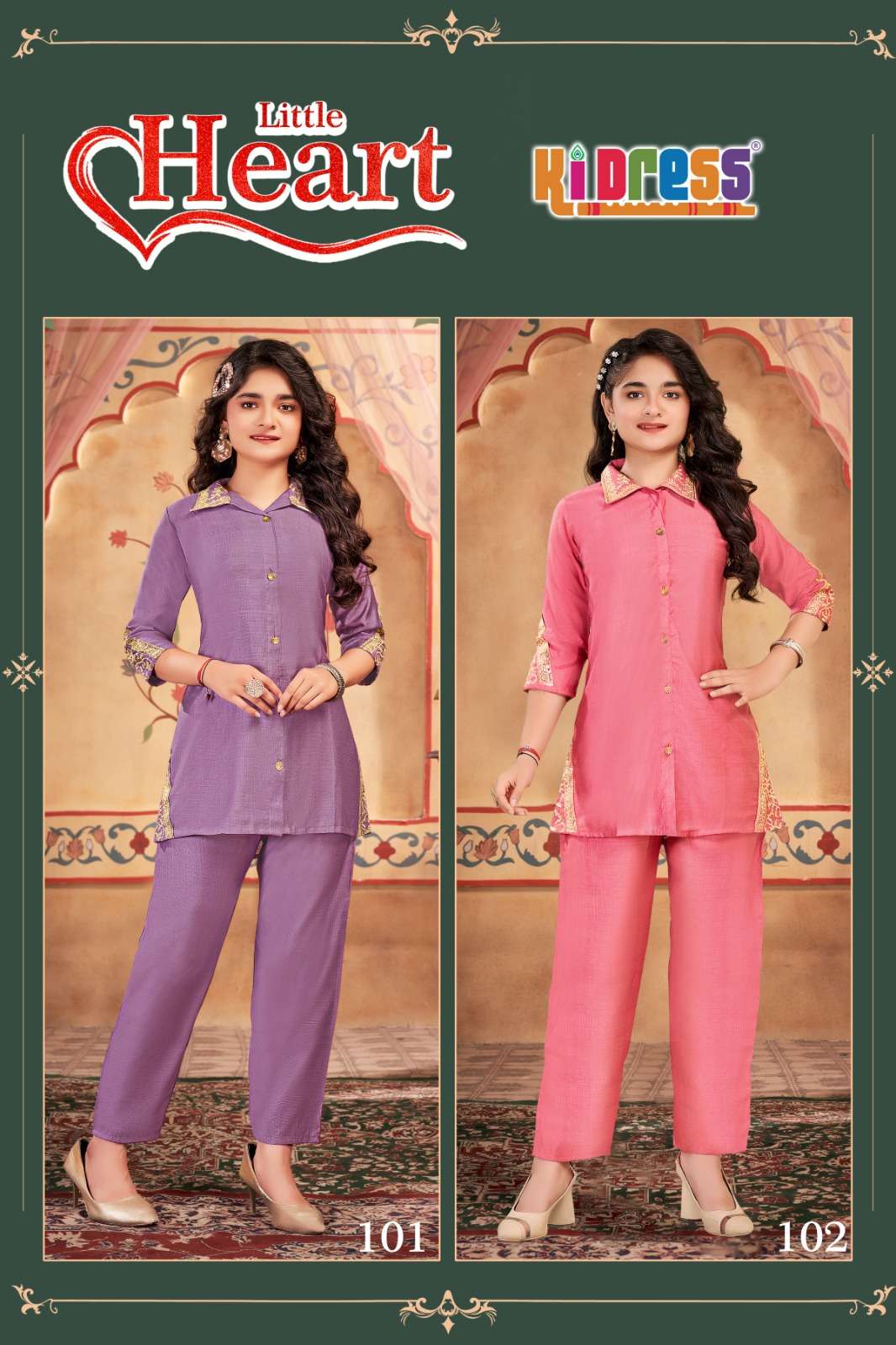 LITTLE HEART BY KI DRESS IN VATICAN SILK KIDS CO-ORD SET 