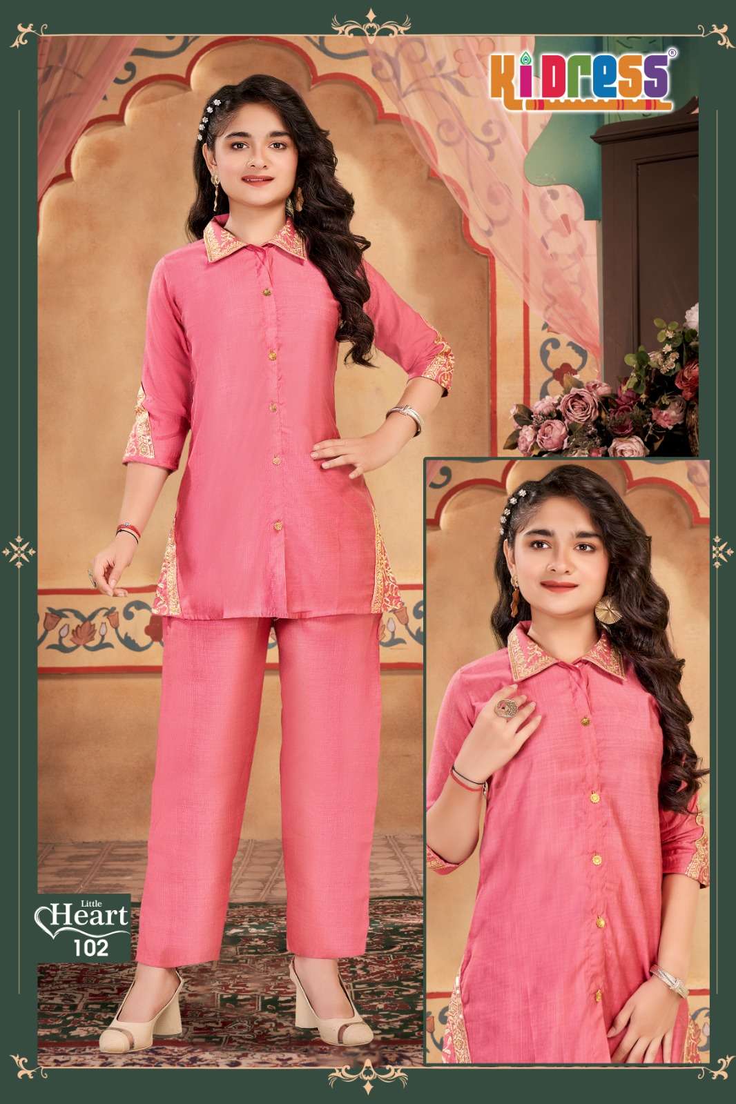 LITTLE HEART BY KI DRESS IN VATICAN SILK KIDS CO-ORD SET 