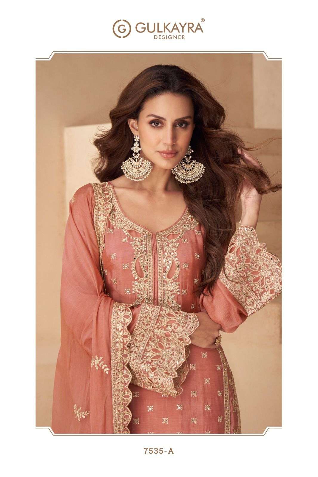 LOTUS BY GULKAYRA DESIGNER IN REAL CHINON WITH EMBROIDERY WORK 