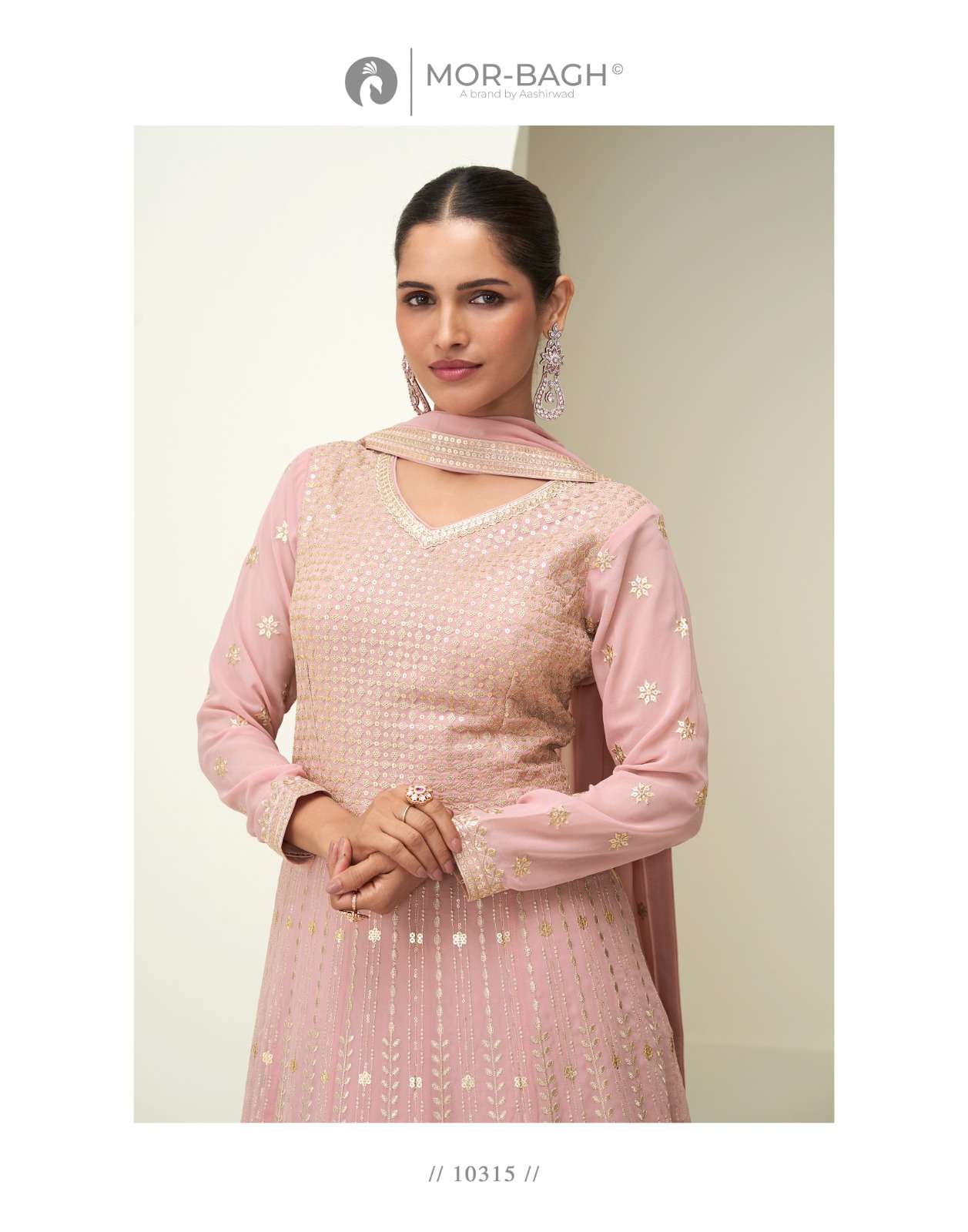 MAHI BY AASHIRWAD CREATION IN PREMIUM GEORGETTE WITH HEAVY EMBROIDERY WORK 