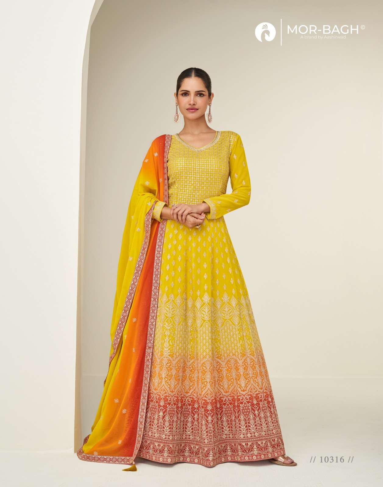 MAHI BY AASHIRWAD CREATION IN PREMIUM GEORGETTE WITH HEAVY EMBROIDERY WORK 