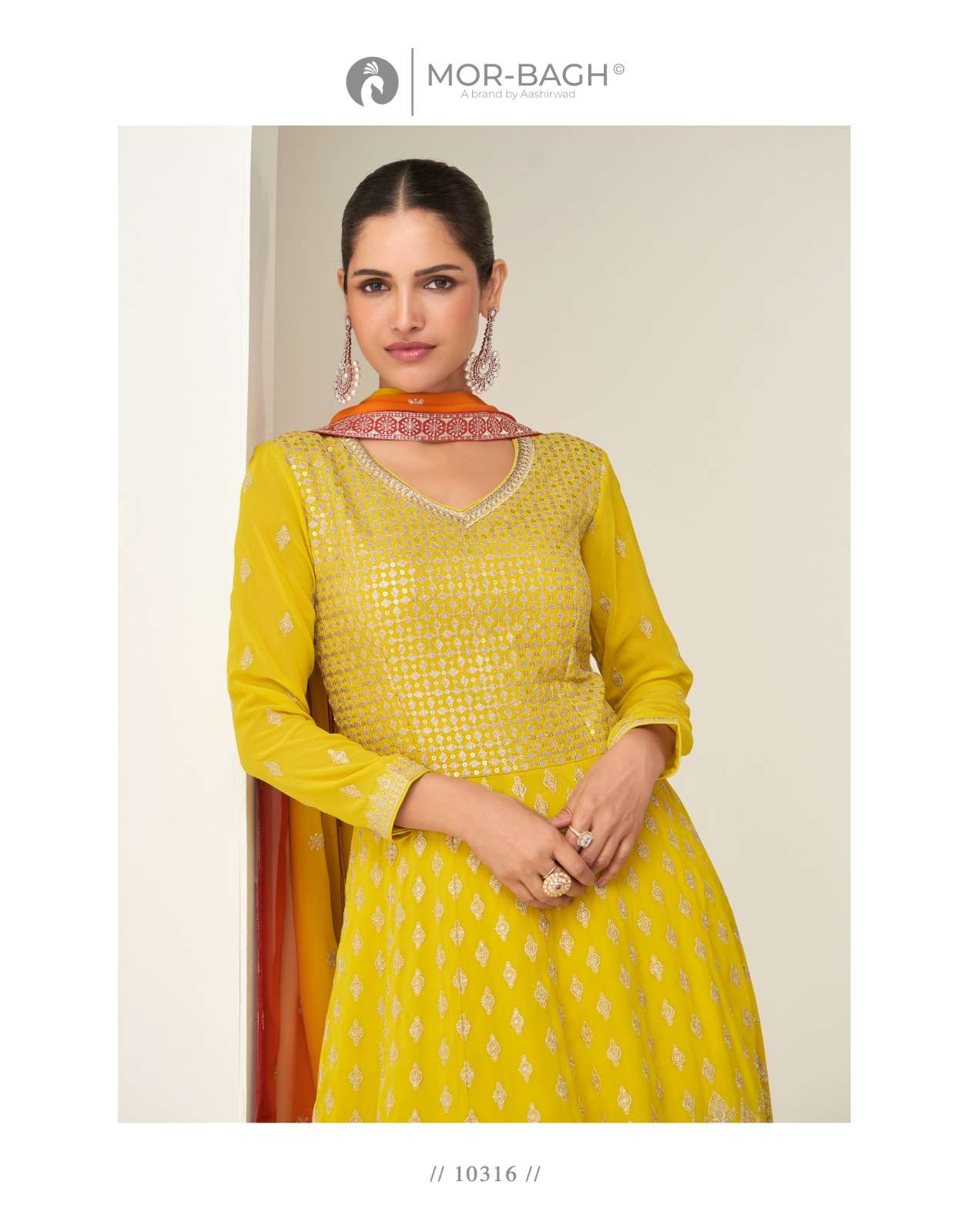 MAHI BY AASHIRWAD CREATION IN PREMIUM GEORGETTE WITH HEAVY EMBROIDERY WORK 