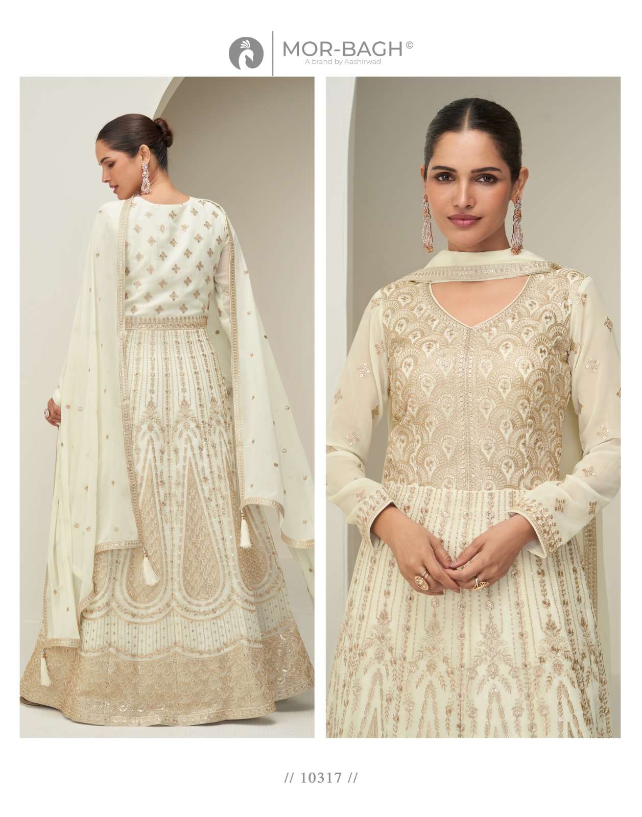 MAHI BY AASHIRWAD CREATION IN PREMIUM GEORGETTE WITH HEAVY EMBROIDERY WORK 