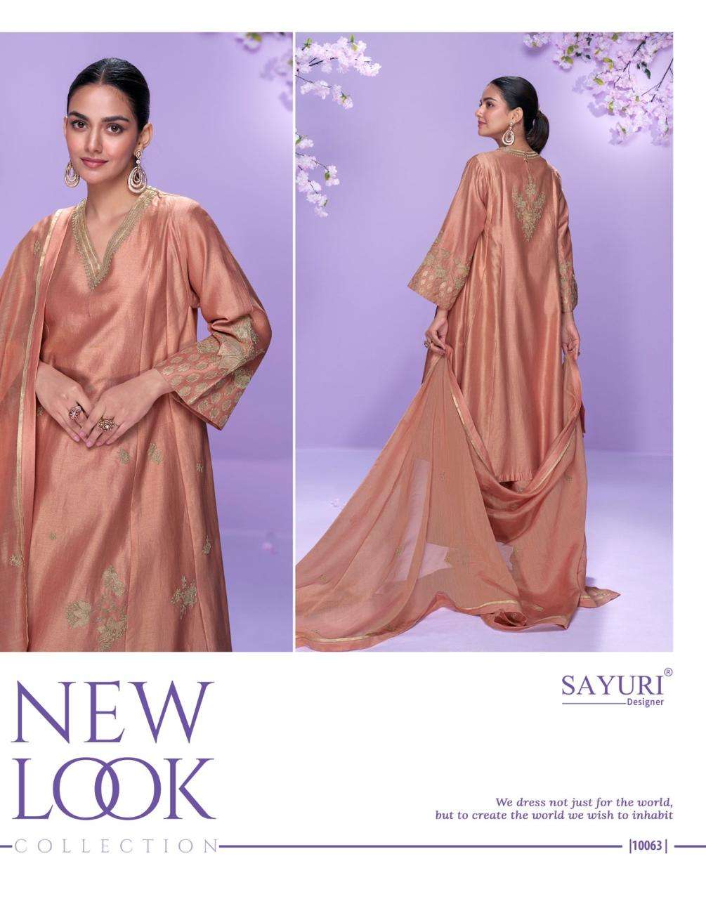 MAUSAM BY SAYURI DESIGNER IN REAL ROMAN SILK LONG CUT TOP WITH PLAZZO PANT AND EMBROIDERED 