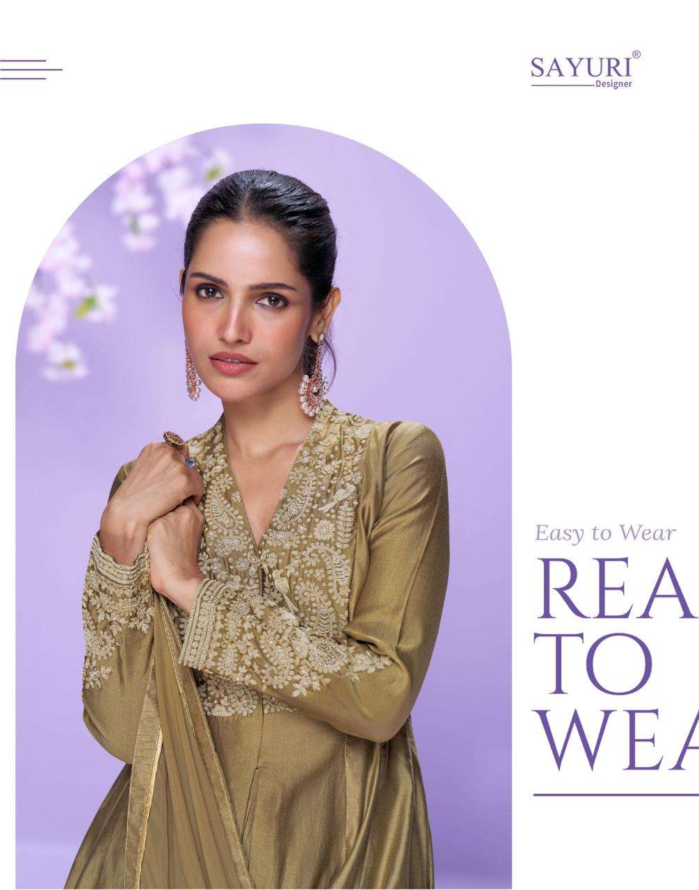 MAUSAM BY SAYURI DESIGNER IN REAL ROMAN SILK LONG CUT TOP WITH PLAZZO PANT AND EMBROIDERED 