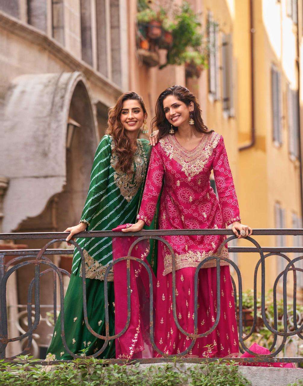 MEENA BY SAYURI DESIGNER IN REAL PREMIUM CHINON SILK WITH EMBROIDERED WORK 