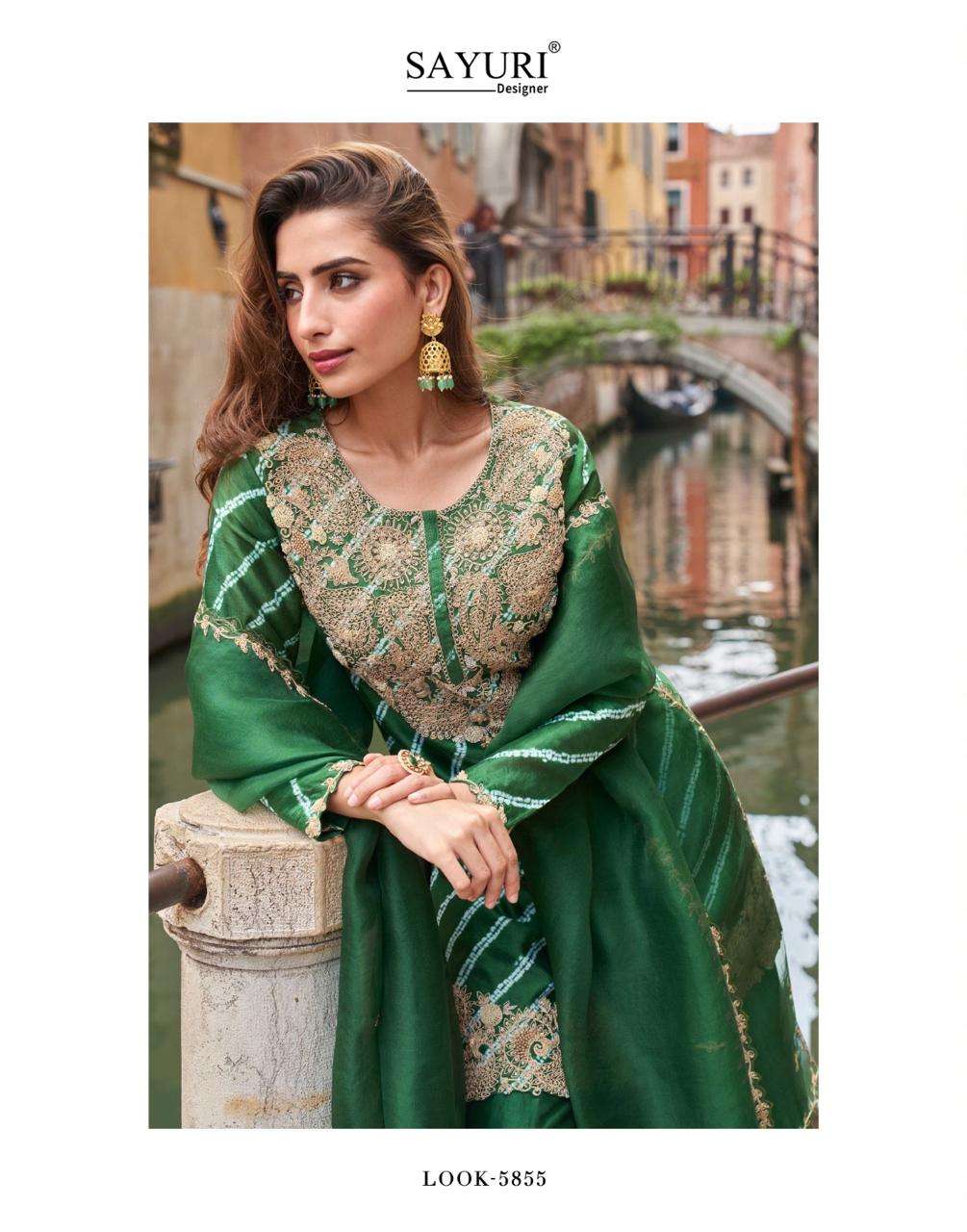 MEENA BY SAYURI DESIGNER IN REAL PREMIUM CHINON SILK WITH EMBROIDERED WORK 