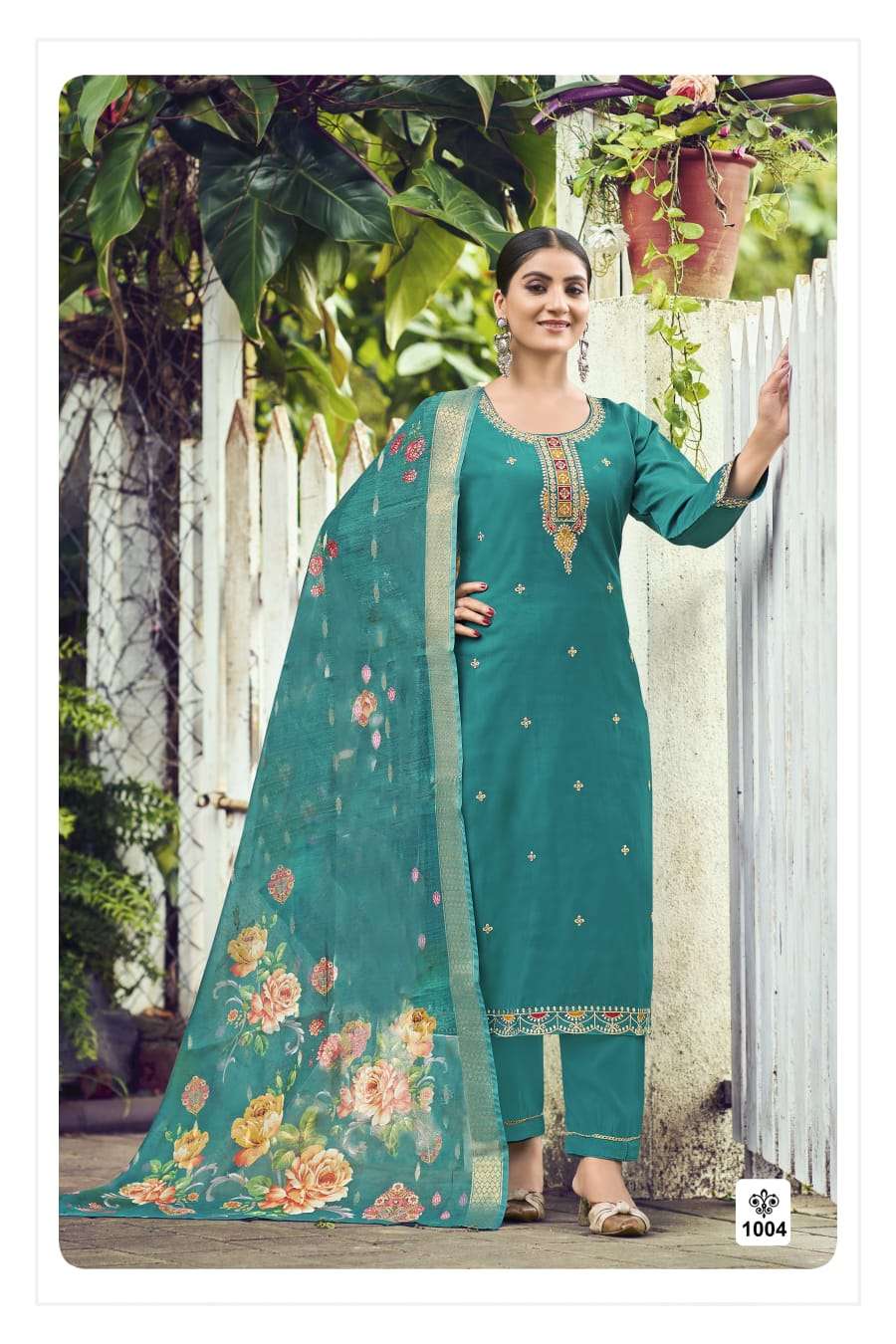 MEHER BY OSSM IN PURE VISCOS ROMAN SILK WITH INNER AND HEAVY EMBROIDERY WORK 