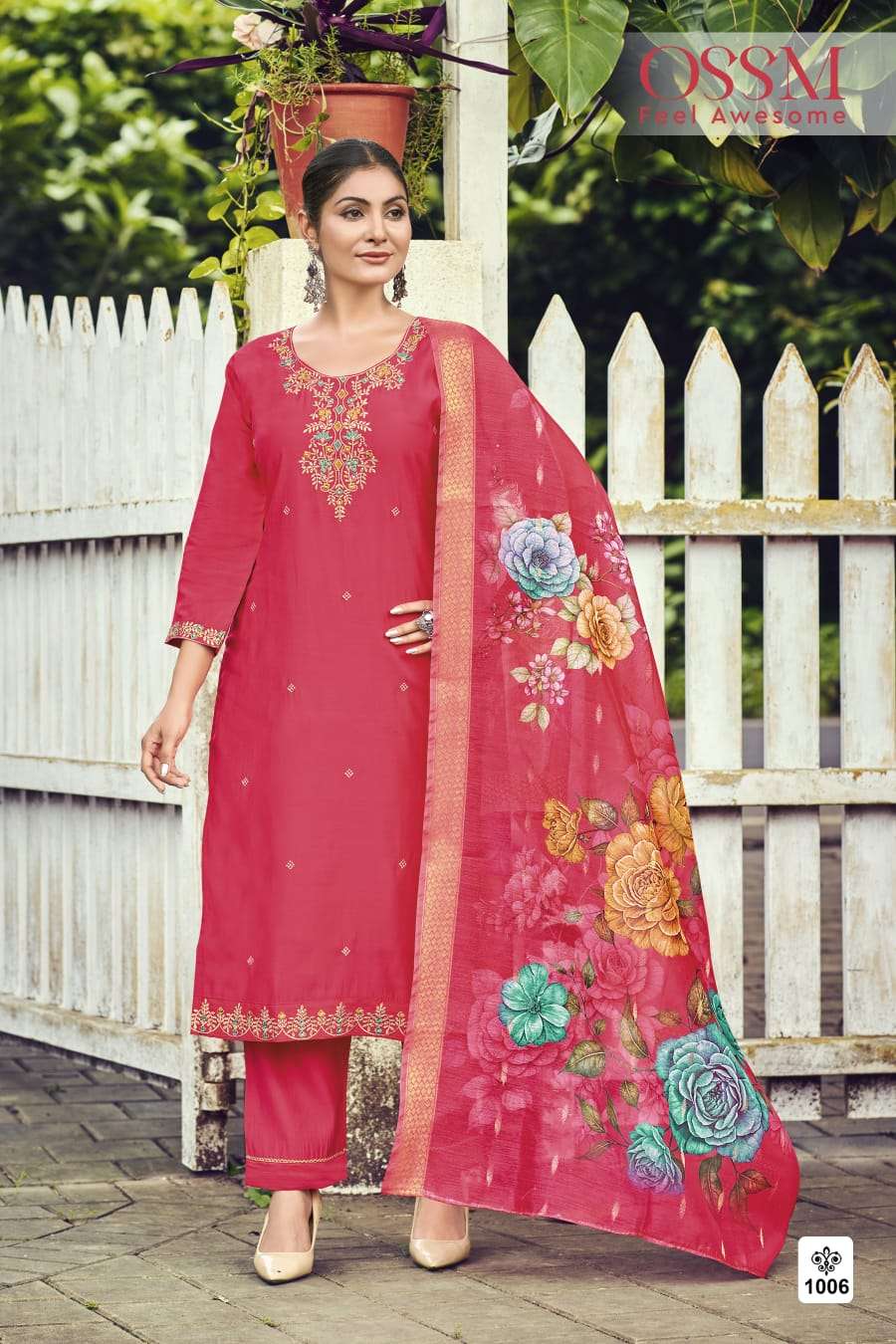 MEHER BY OSSM IN PURE VISCOS ROMAN SILK WITH INNER AND HEAVY EMBROIDERY WORK 