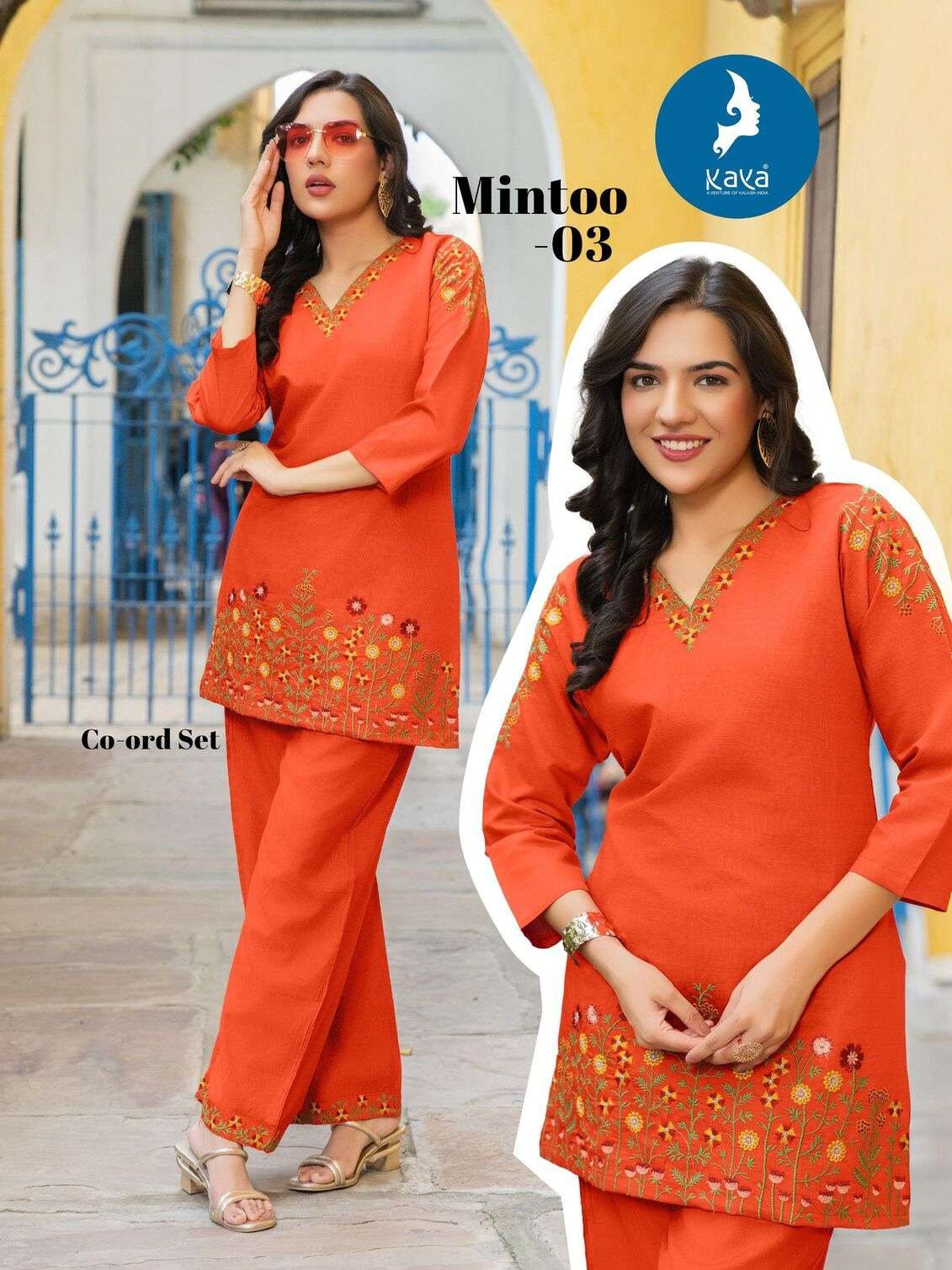 MINTOO BY KAYA KURTI IN VERTICAN SILK 2 PIECE CO-ORD SET CONCEPT WITH RICH COMBINATION 
