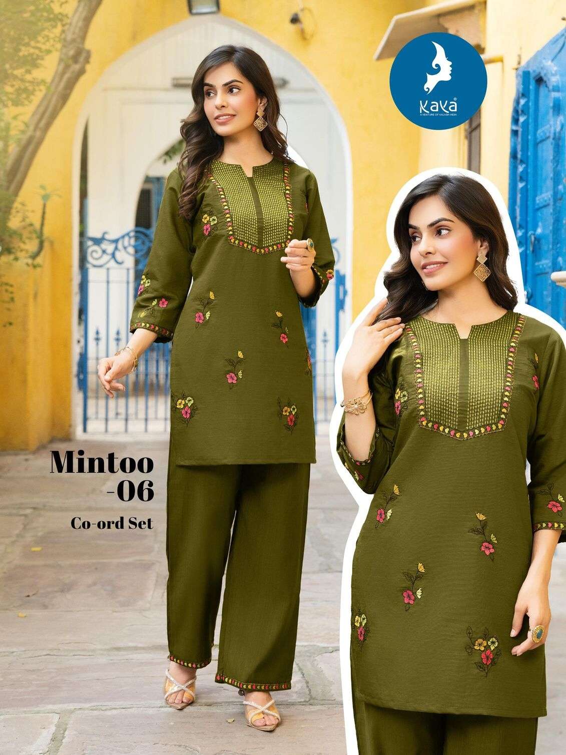 MINTOO BY KAYA KURTI IN VERTICAN SILK 2 PIECE CO-ORD SET CONCEPT WITH RICH COMBINATION 