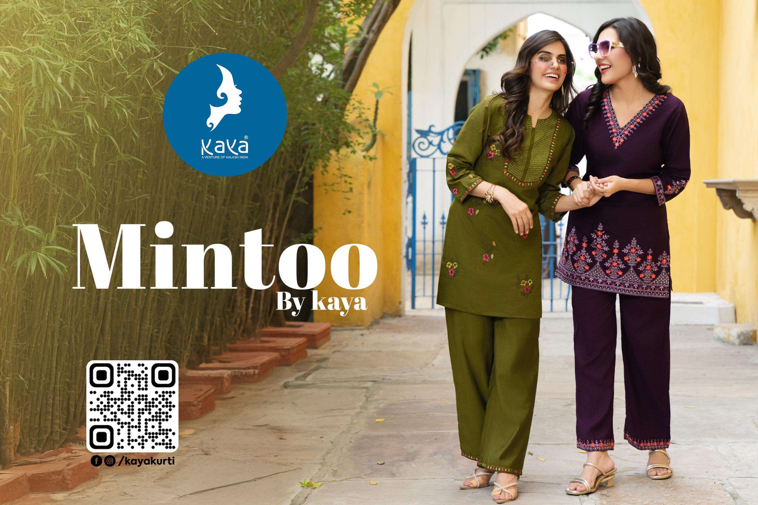 MINTOO BY KAYA KURTI IN VERTICAN SILK 2 PIECE CO-ORD SET CONCEPT WITH RICH COMBINATION 