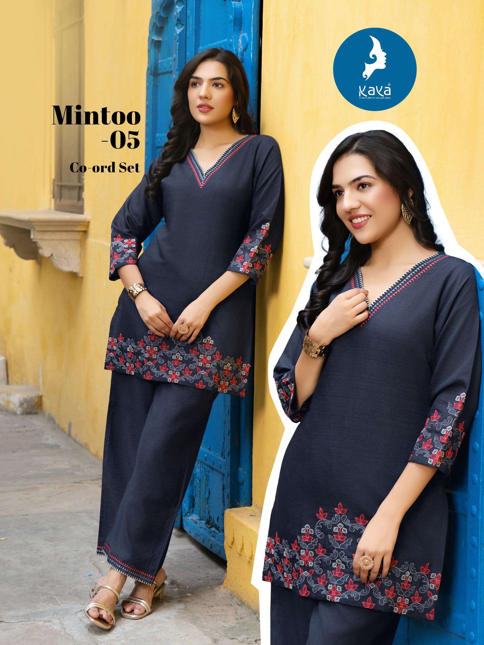 MINTOO BY KAYA KURTI IN VERTICAN SILK 2 PIECE CO-ORD SET CONCEPT WITH RICH COMBINATION 