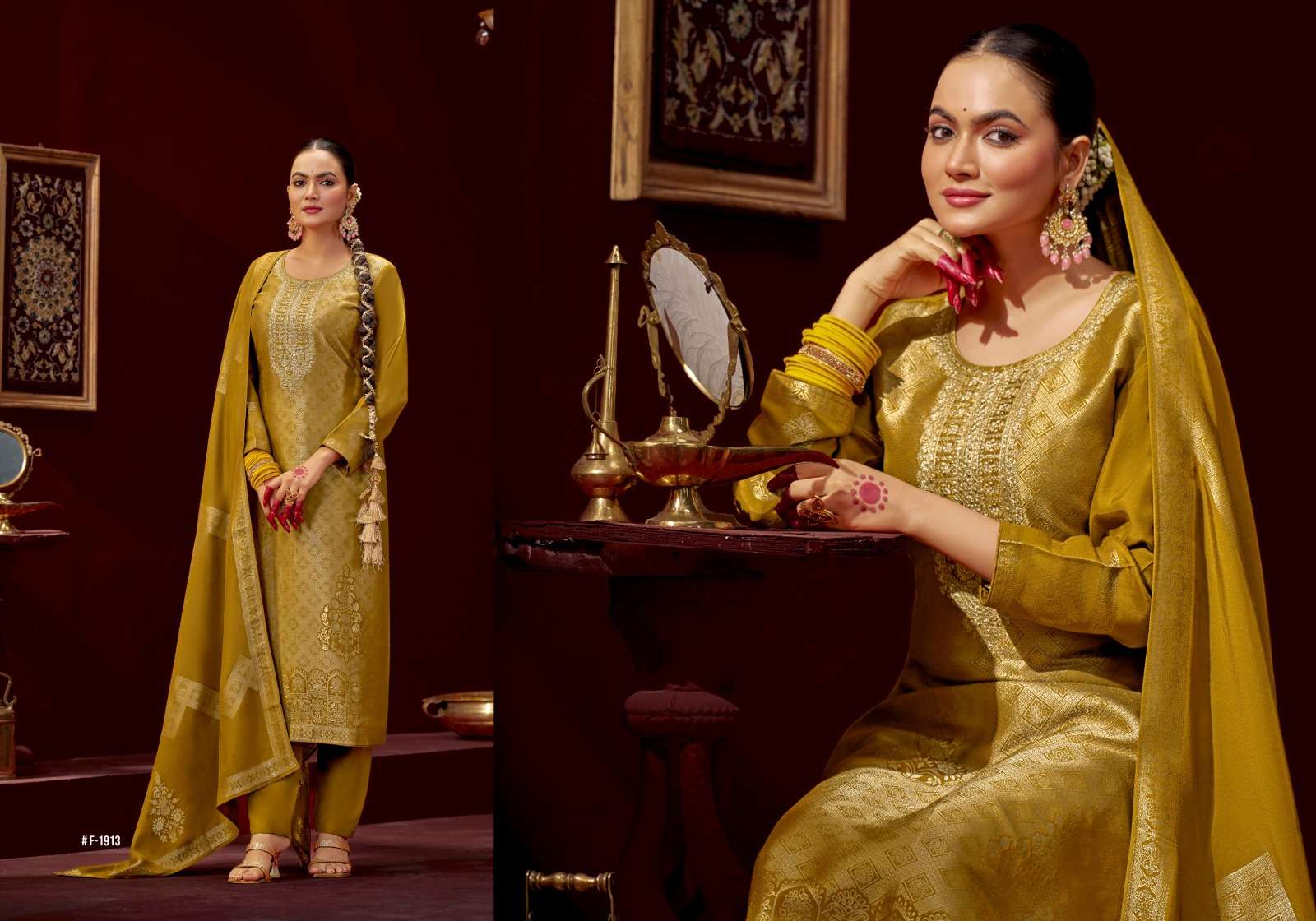 MRUGA VOL-2 BY FOURDOTS IN VISCOS MUSLIN JACQUARDS WITH WORK AND DUPATTA 