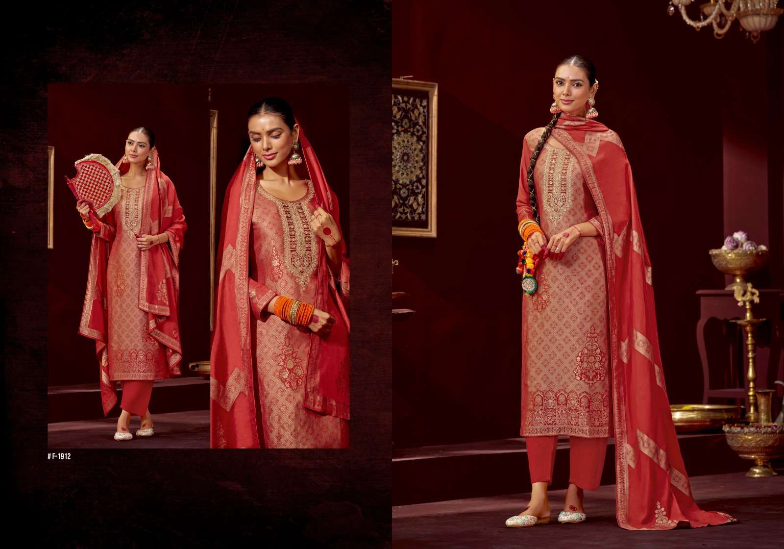 MRUGA VOL-2 BY FOURDOTS IN VISCOS MUSLIN JACQUARDS WITH WORK AND DUPATTA 
