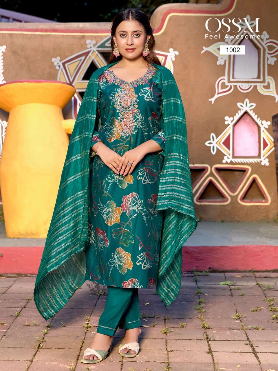 MUSKAN VOL-9 BY OSSM IN PREMIUM VETICAN SILK FOIL PRINT WITH EMBROIDERY WORK
