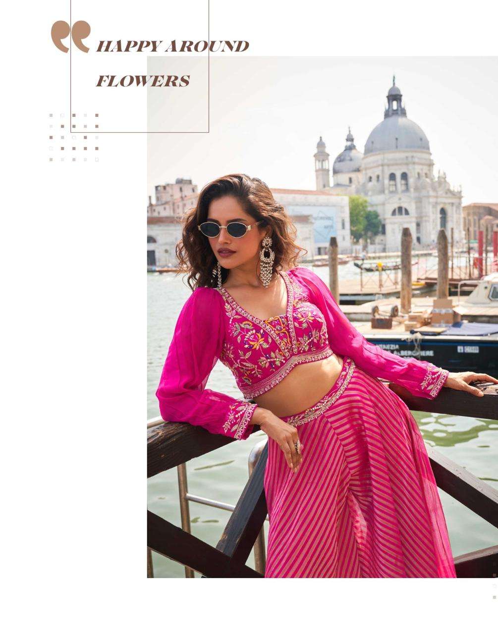 NAINA BY SAYURI DESIGNER IN PURE VISCOS JACQUARD SILK WITH EMBROIDERED SILK BLOUSE 