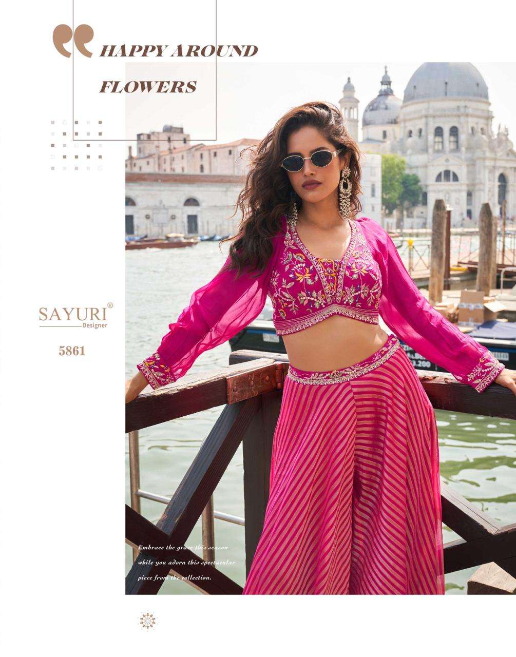NAINA BY SAYURI DESIGNER IN PURE VISCOS JACQUARD SILK WITH EMBROIDERED SILK BLOUSE 