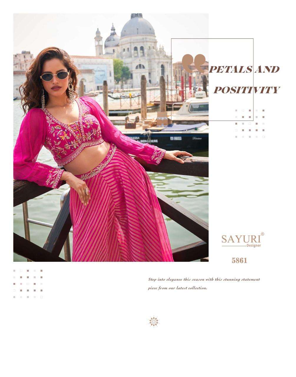 NAINA BY SAYURI DESIGNER IN PURE VISCOS JACQUARD SILK WITH EMBROIDERED SILK BLOUSE 