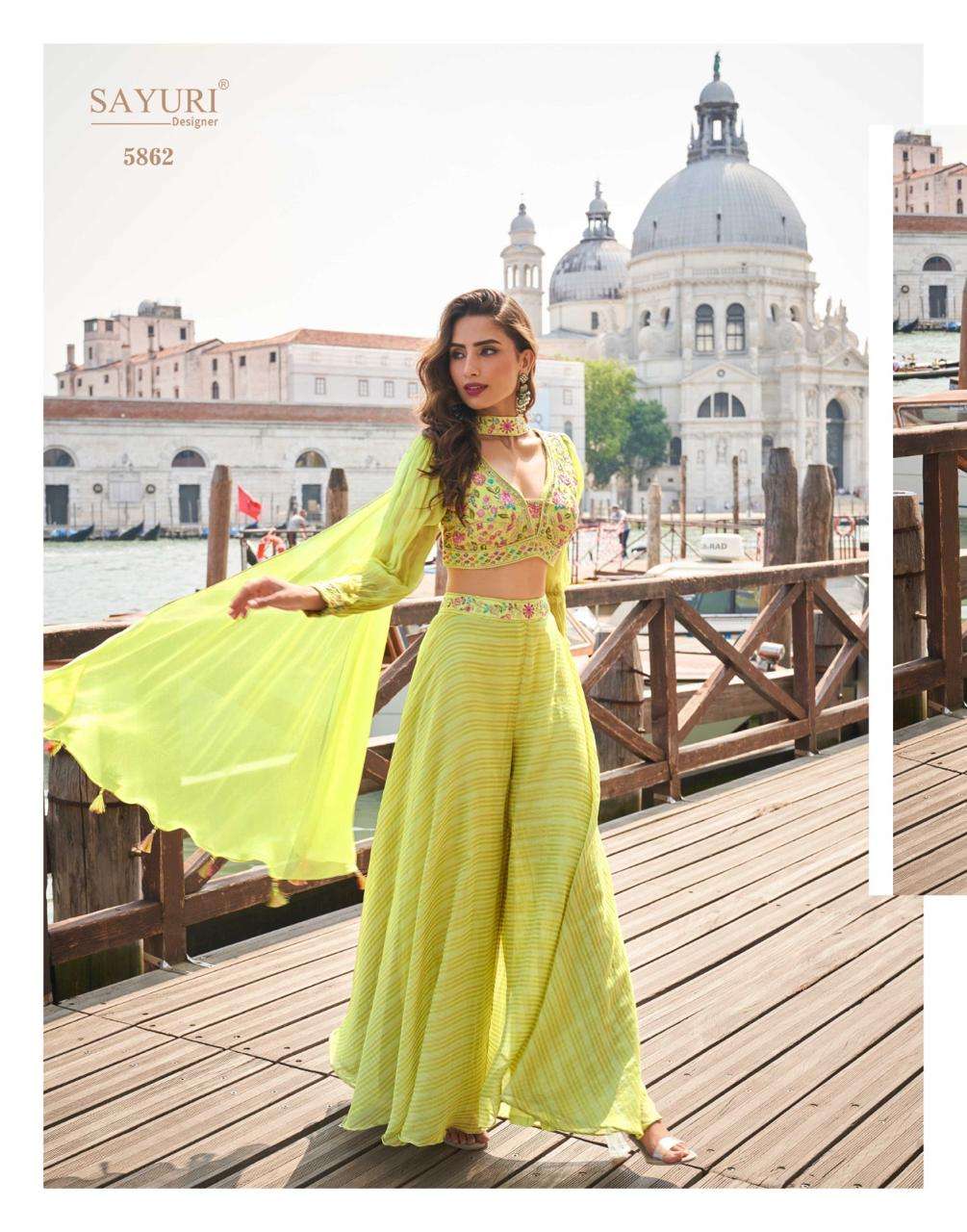 NAINA BY SAYURI DESIGNER IN PURE VISCOS JACQUARD SILK WITH EMBROIDERED SILK BLOUSE 