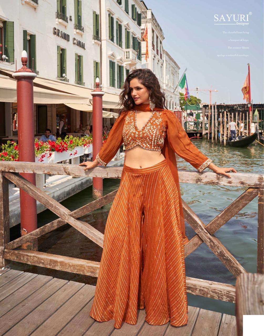 NAINA BY SAYURI DESIGNER IN PURE VISCOS JACQUARD SILK WITH EMBROIDERED SILK BLOUSE 