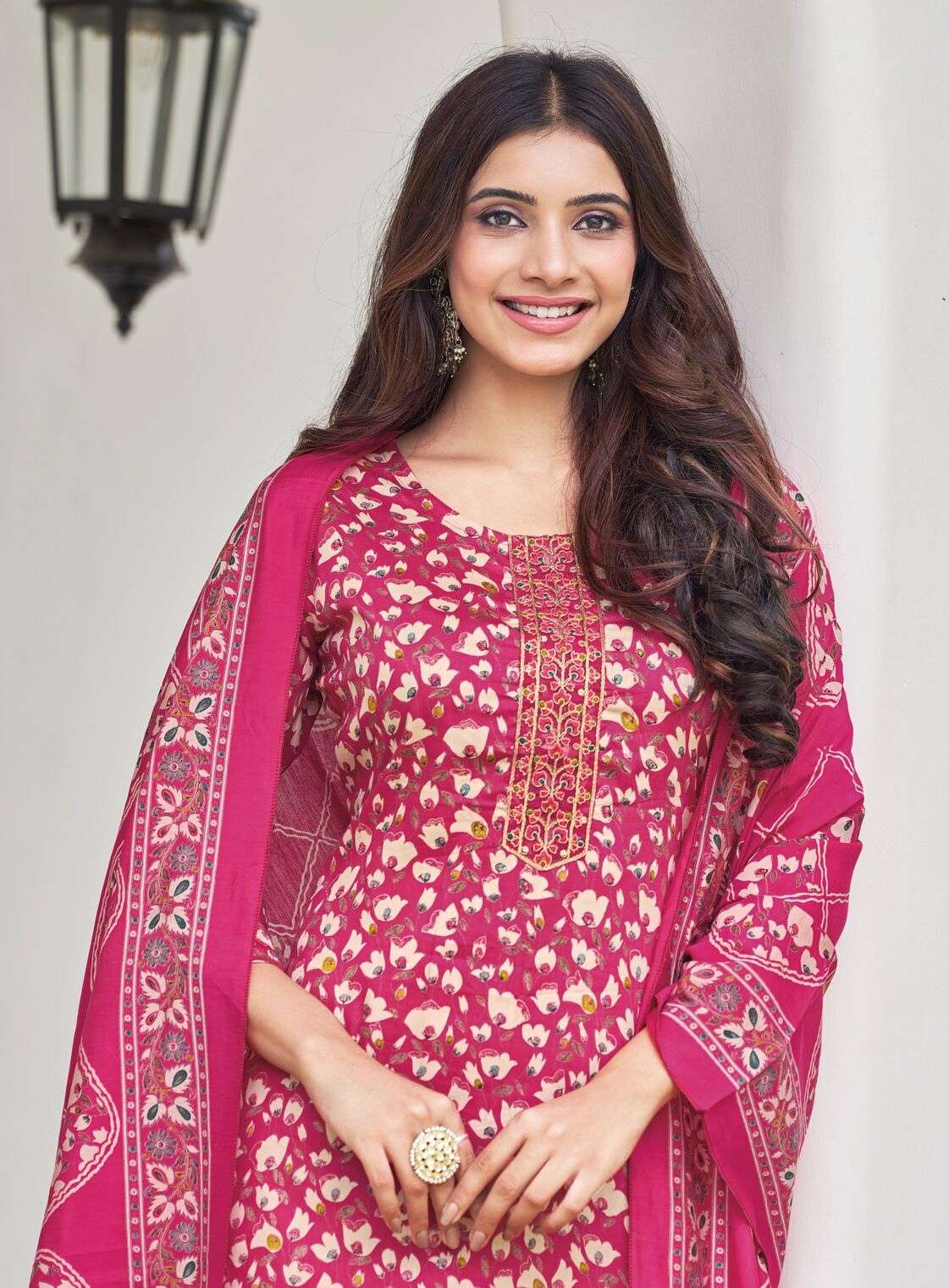 NAZRANA VOL 3 BY RADHIKA LIFESTYLE IN JAM SATIN DISCHARGE PRINT WITH EMBROIDERY WORK