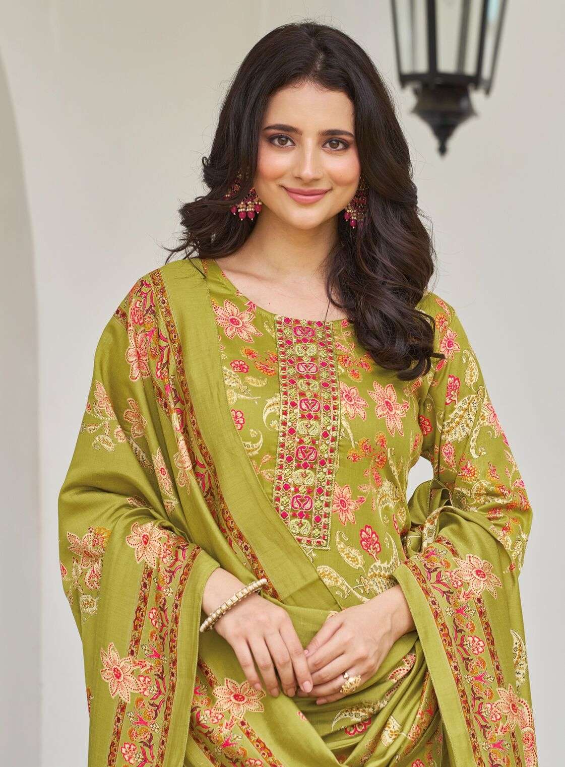 NAZRANA VOL 3 BY RADHIKA LIFESTYLE IN JAM SATIN DISCHARGE PRINT WITH EMBROIDERY WORK