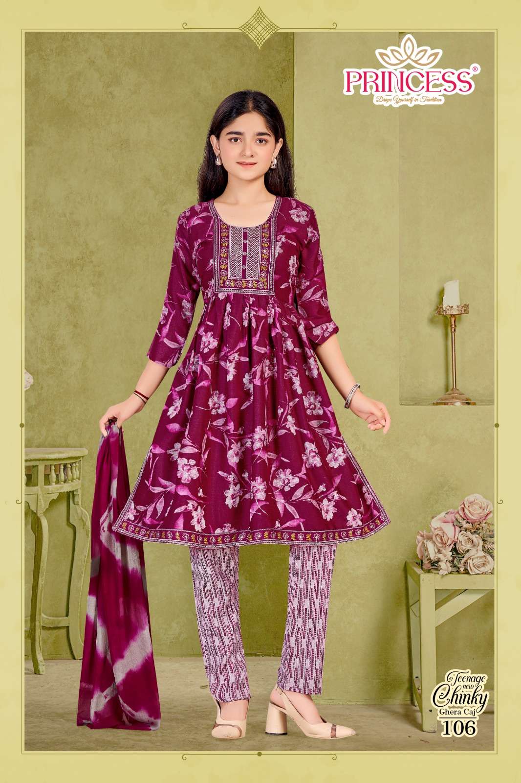 NEW TEENAGE CHINKY GHERA CAJ BY PRINCESS CREATION IN CAPSULE PRINT FABRICS 
