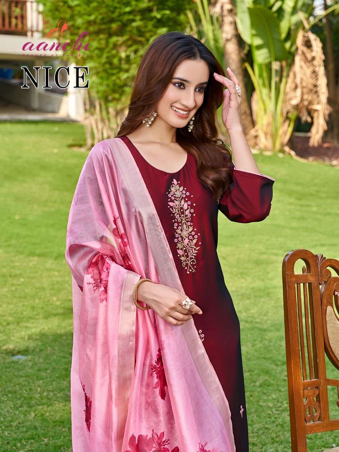 NICE BY AANCHI IN RANGEELA SILK WITH FANCY DIGITAL DUPATTA 3 PCS SET STRAIGHT CONCEPT 