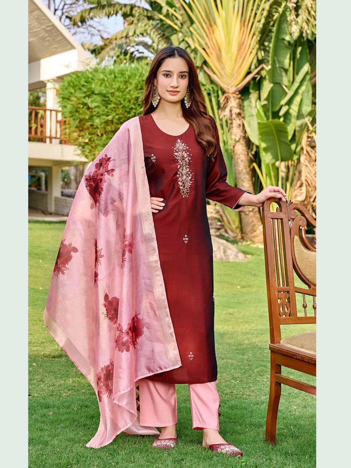 NICE BY AANCHI IN RANGEELA SILK WITH FANCY DIGITAL DUPATTA 3 PCS SET STRAIGHT CONCEPT 