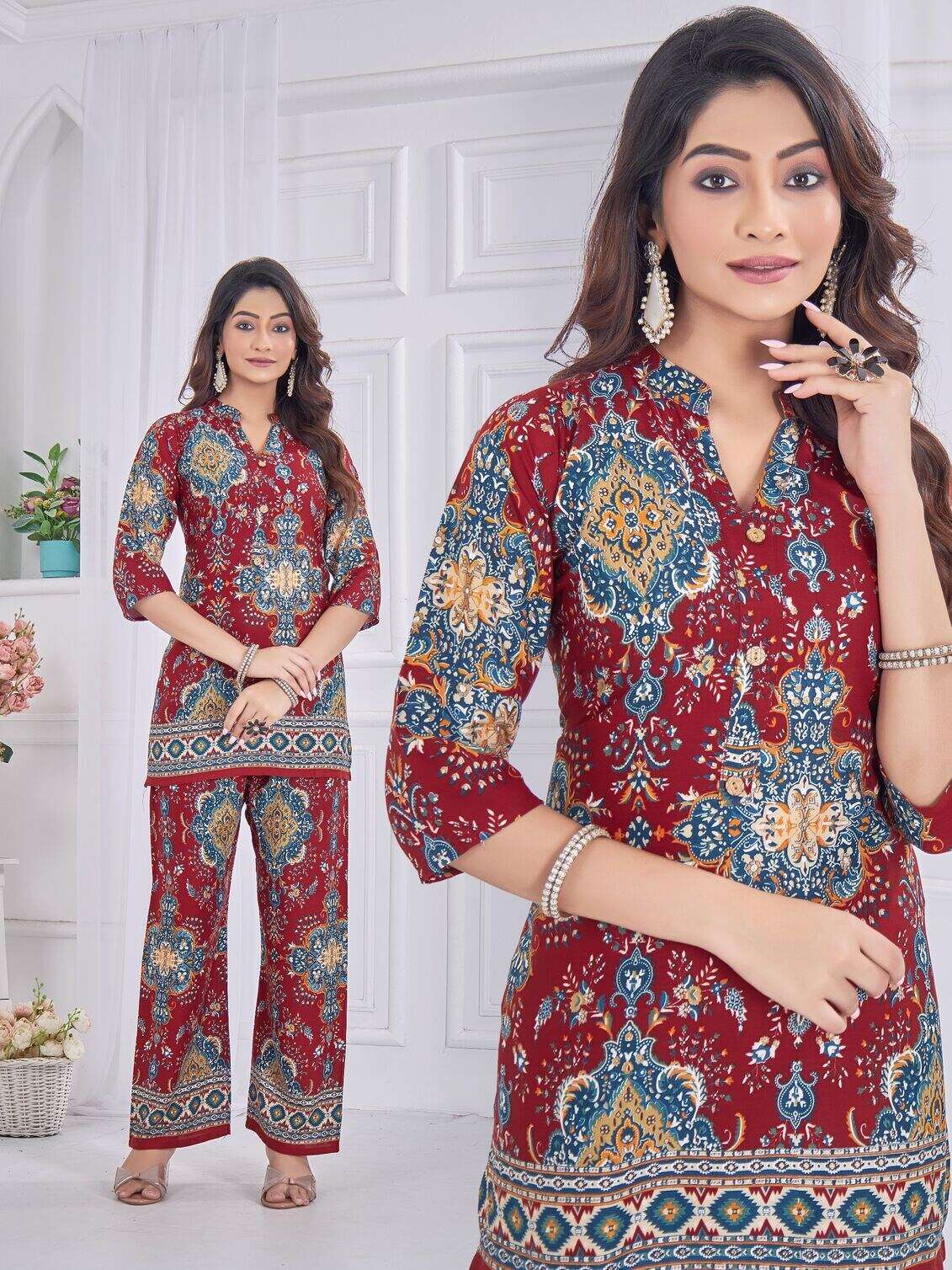 NIGHTY FOR U PRESENT PREMIUM RAYON CO-ORD SET WITH DIGITAL PRINT 